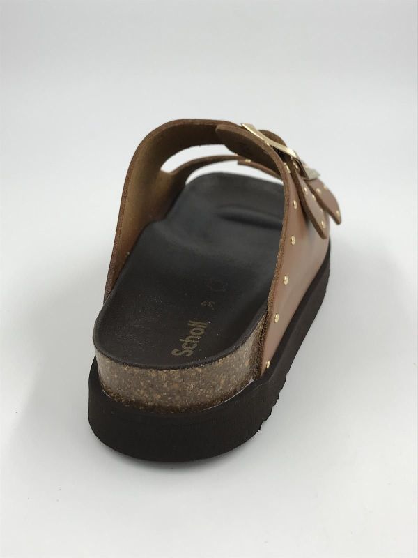 Scholl dam slipper led studs cognac (beatriz cognac F30613) - Stiletto Schoenen (Oudenaarde)