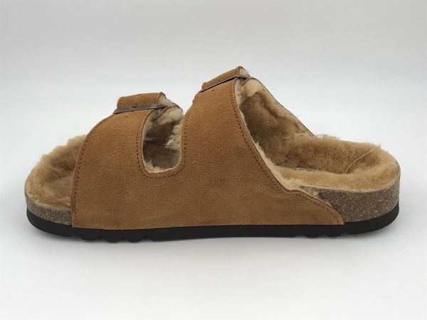 Scholl dam slipper suède bruin (F303731011 370 josephine leather suède b) - Stiletto Schoenen (Oudenaarde)