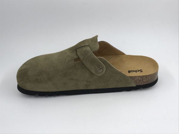 Scholl her slip suède khaki (olivier khaki F32574 1147) - Stiletto Schoenen (Oudenaarde)