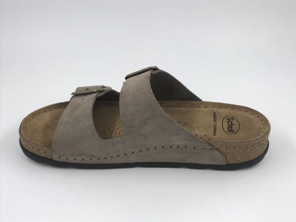 Scholl her slip suède taupe (bora F00710 2 buckles LeaSue-M taupe) - Stiletto Schoenen (Oudenaarde)