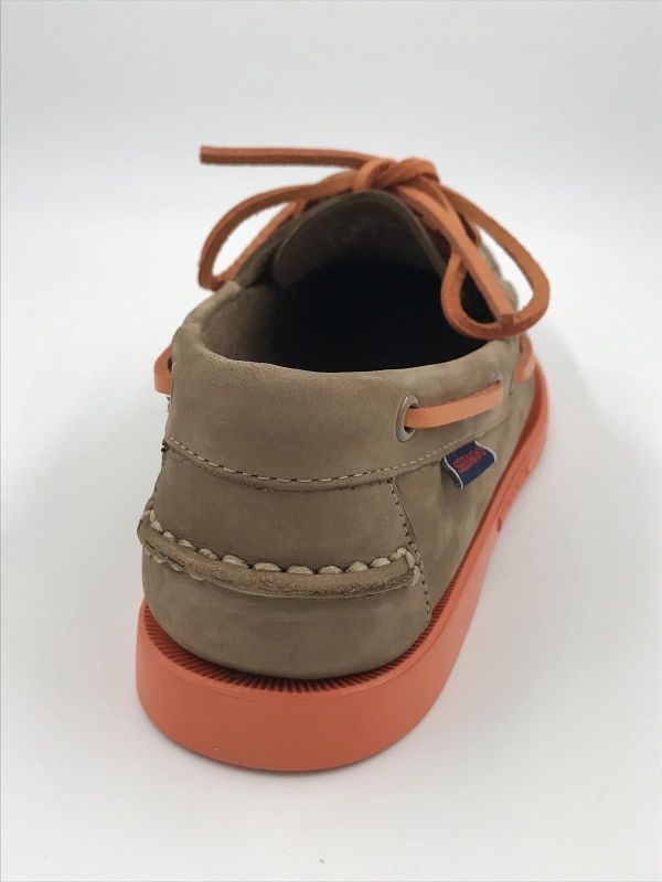 Sebago her bootschoen nub beige/oranje (7000 GAOA70R nubuck brown taupe orange) - Stiletto Schoenen (Oudenaarde)