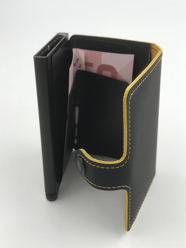 Secrid miniwallet matte black&ochre (MM-black&ochre miniwallet matte) - Stiletto Schoenen (Oudenaarde)