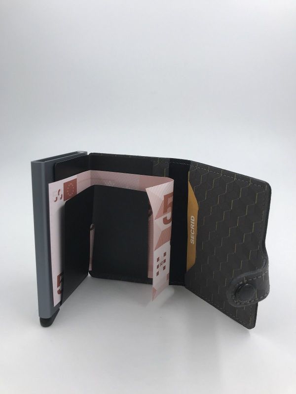 Secrid miniwalletoptical grey yellow (MOp-grey yellow miniwallet optical) - Stiletto Schoenen (Oudenaarde)