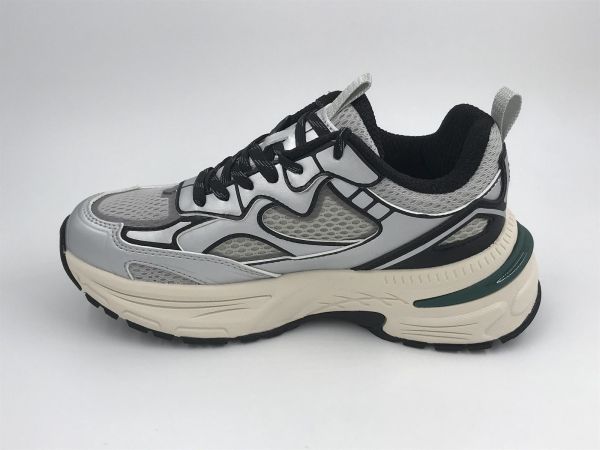 SJFtM dam runner zwart/wit/zilver (SJ Ibiza sport athletic 626123 sil/blk) - Stiletto Schoenen (Oudenaarde)