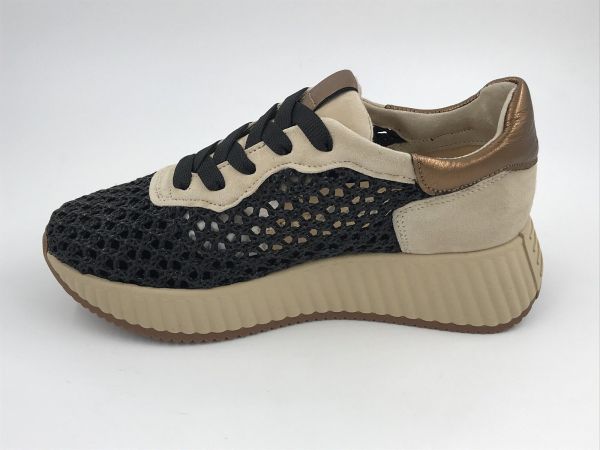 SW dam runner textiel tréssé (8.95.18/004 zora black tréssé) - Stiletto Schoenen (Oudenaarde)