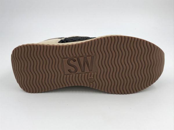 SW dam runner textiel tréssé (8.95.18/004 zora black tréssé) - Stiletto Schoenen (Oudenaarde)