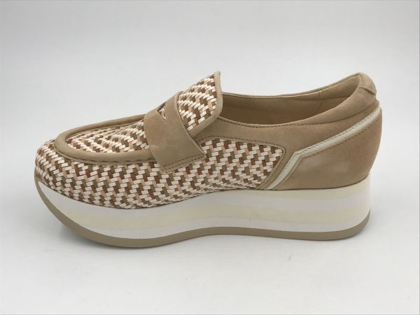 SW dam slipon suède tressé camel (7.78.127) - Stiletto Schoenen (Oudenaarde)