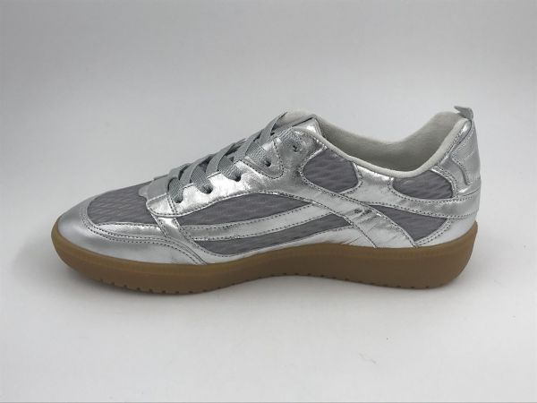 SW dam sneaker metled zilver (9.08.01/001 lione silver) - Stiletto Schoenen (Oudenaarde)