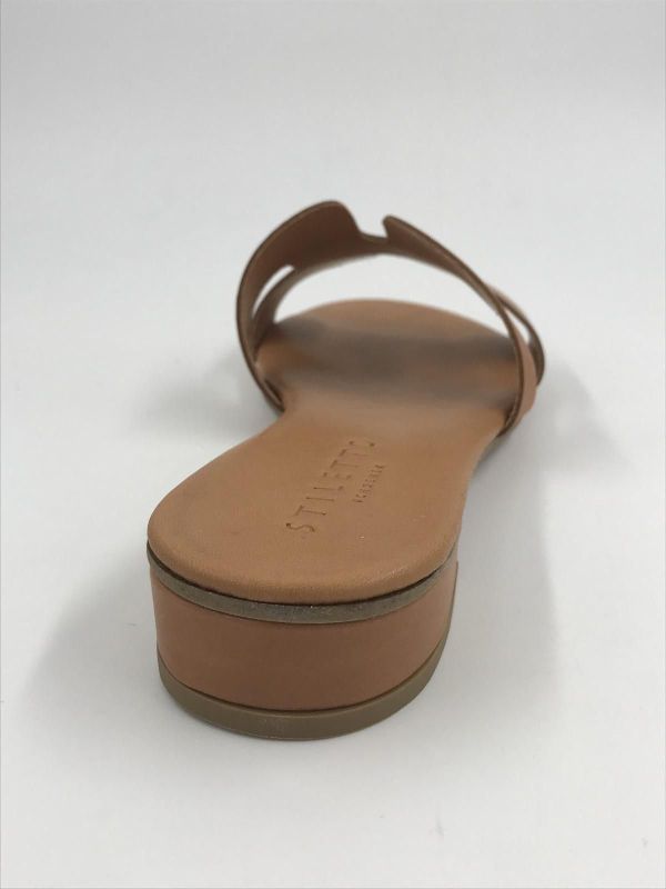 Stiletto dam slipper led cognac (P206 vitello cuoio) - Stiletto Schoenen (Oudenaarde)