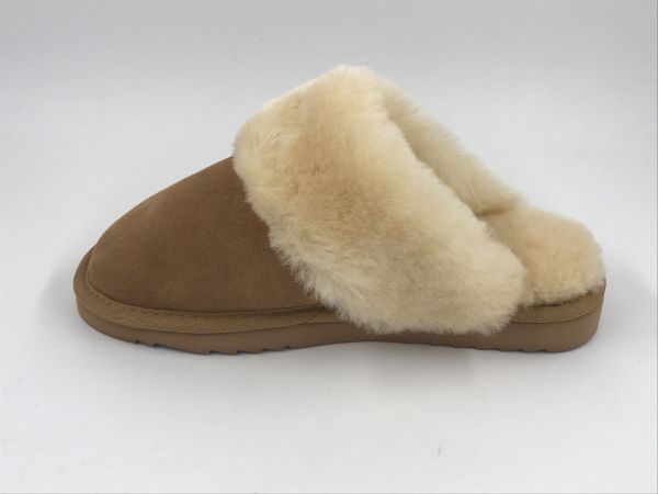 Warmbat dam pantoffel suède cognac (FLS321025-63 flurry suede cognac) - Stiletto Schoenen (Oudenaarde)