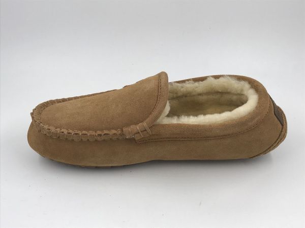 Warmbat her pantoffel suède cognac (ERW441025-63 earlwood men suede cognac) - Stiletto Schoenen (Oudenaarde)