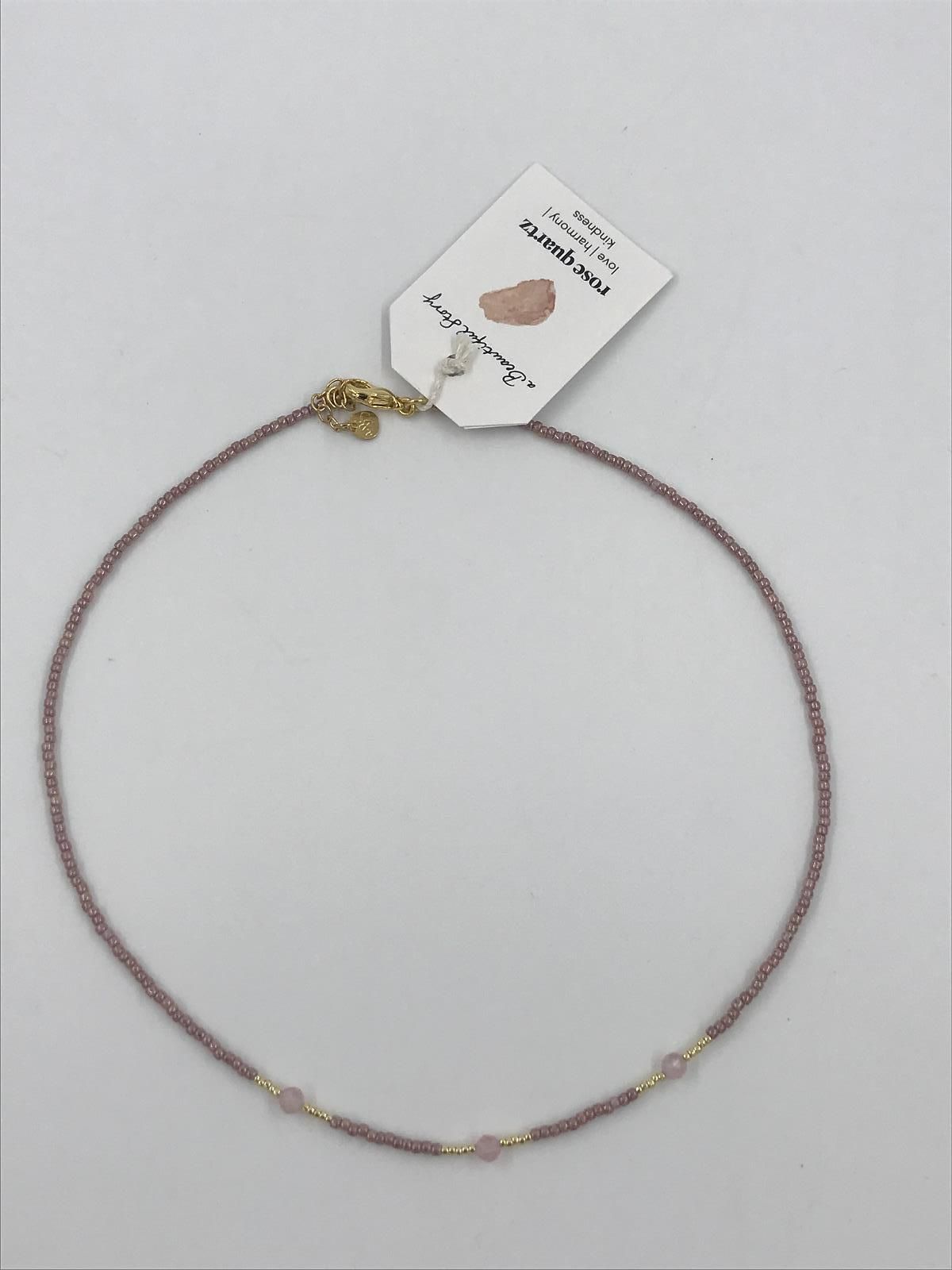 aBStory brightly rose quartz necklace GC (BL23304 brightly rose quartz necklace GC) - Stiletto Schoenen (Oudenaarde)
